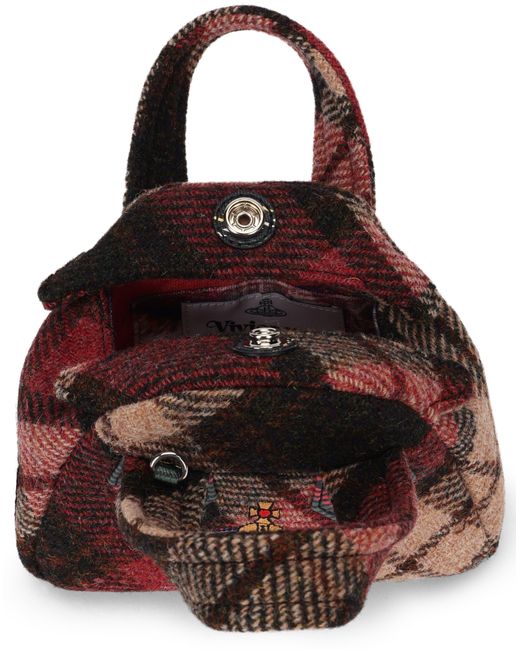 Vivienne Westwood Red Tweed Wool Bag