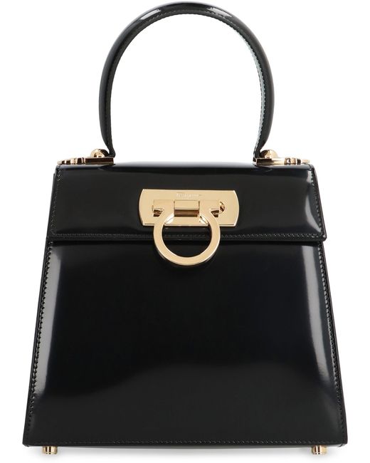 Ferragamo Black Iconic Leather Handbag