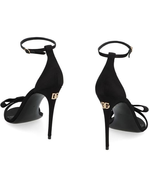 Dolce & Gabbana Black Keira 105mm Satin Sandals