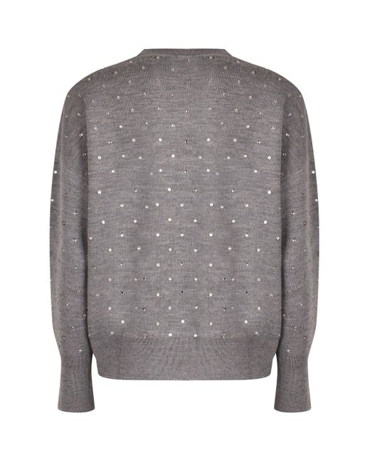Rabanne Gray Crew-Neck Wool Sweater