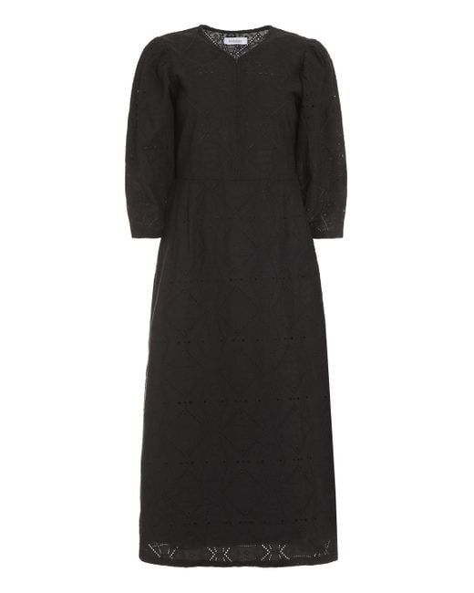 Rodebjer Cotton Monami Broderie Anglaise Dress in Black | Lyst UK