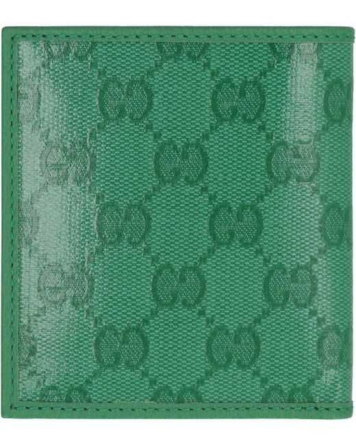 Portafoglio Bi-fold in tessuto di Gucci in Green da Uomo