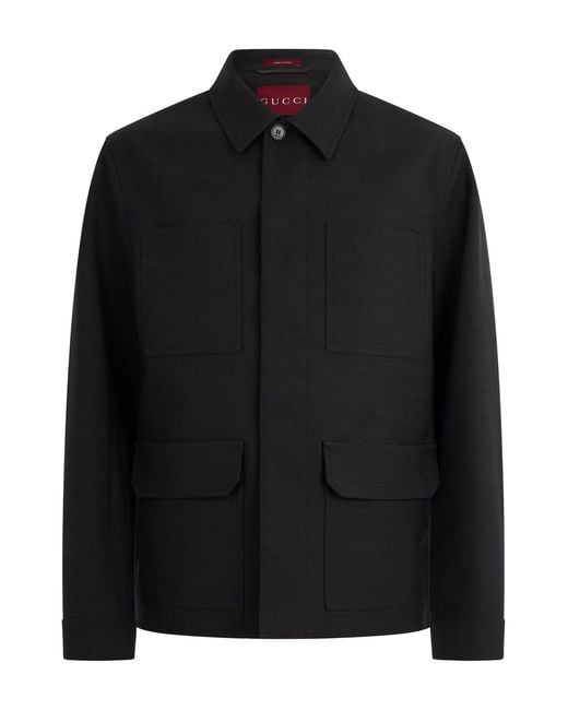 Gucci Black Wool Jacket With Buttons for men