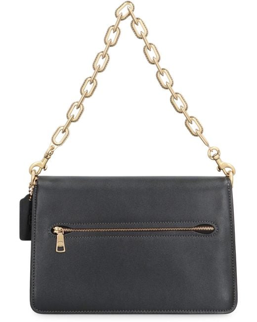 COACH Black Shoulder Bag With Tabby Chain