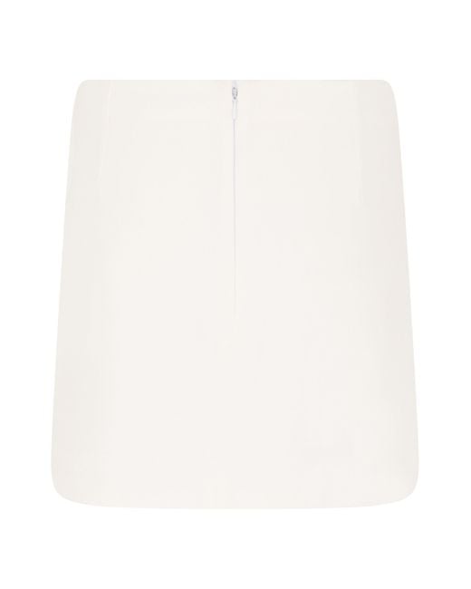 Des Phemmes White Short Skirt With Mirrors And Rhinestones
