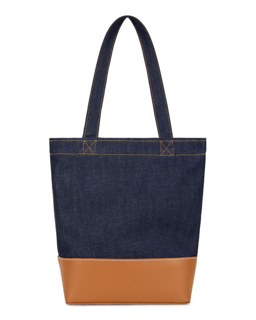 Borsa tote con logo di A.P.C. in Blue