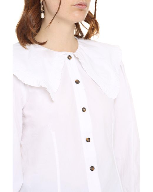 Camicia in cotone di Ganni in White