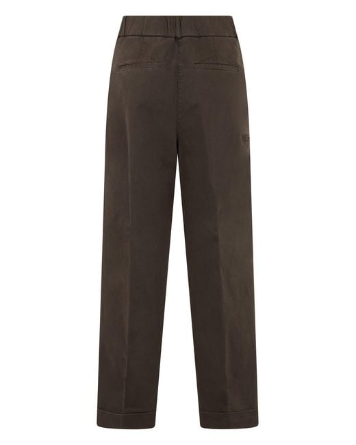 Peserico Gray High Waist Trousers
