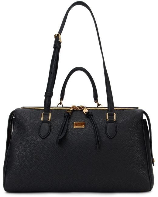 Dolce & Gabbana Black Leather Tote Bag