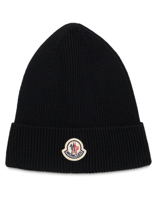 Moncler Black Knit Hat for men