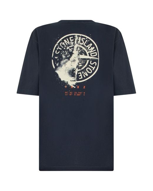 Stone Island Blue T-Shirt With Logo for men
