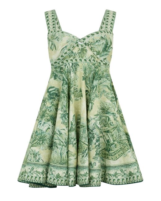 ALÉMAIS Green Linen Dress With Print