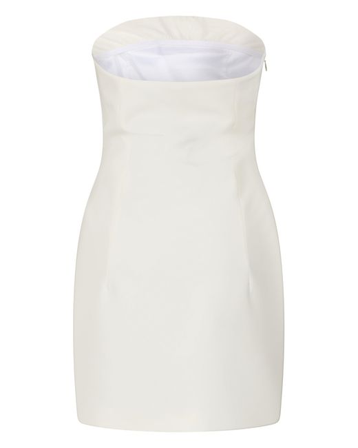 The Attico White Dress With Heart-Shaped Neckline Elegant