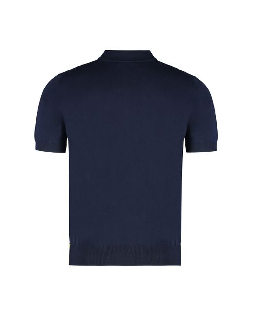 K-Way Blue Pleyne Knitted Cotton Polo Shirt for men