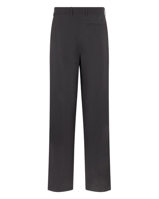 Emporio Armani Gray Straight Modal Pants for men