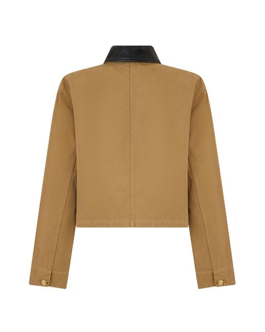Balenciaga Natural Short Jacket With Dark Elegant Collar