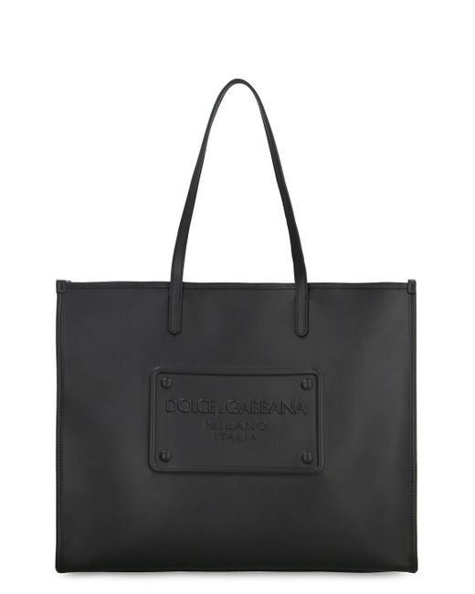 Shopping bag in pelle di Dolce & Gabbana in Black da Uomo