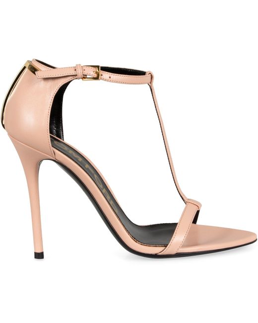 Tom Ford White Heeled Leather Sandals