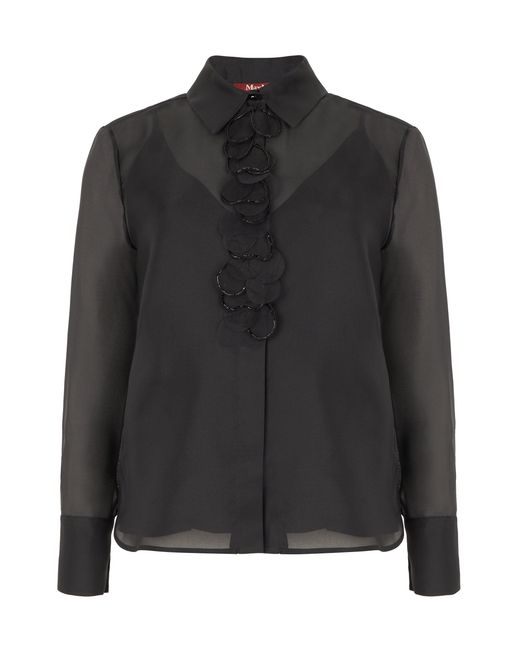 Max Mara Black Silk Chiffon Shirt