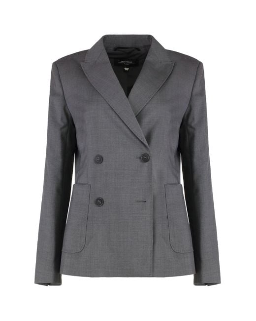 Giacca doppiopetto in lana vergine di Weekend by Maxmara in Black