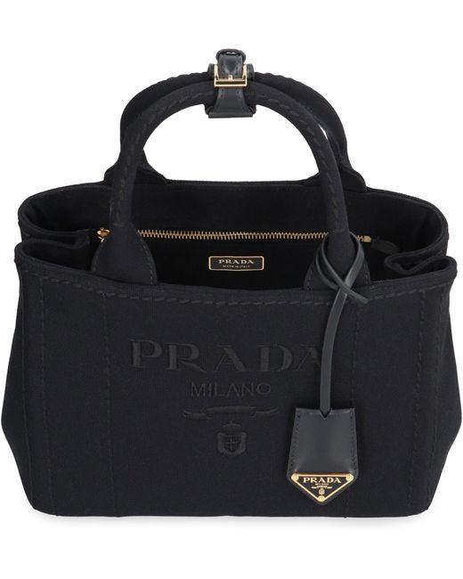 Borsa a mano in canvas di Prada in Black