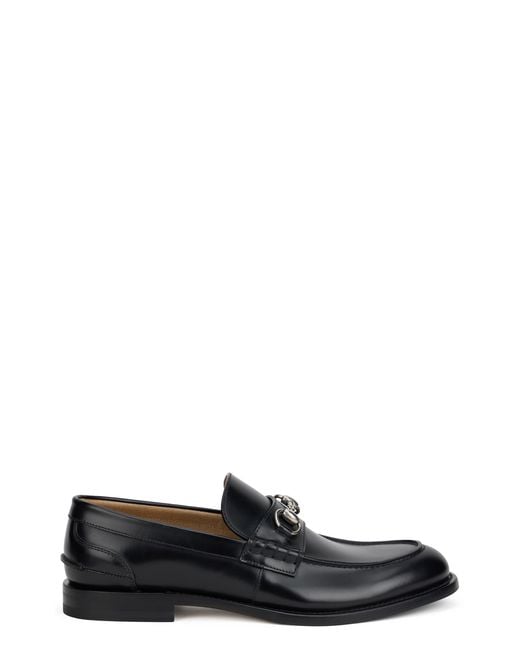 Gucci Black Leather Loafer With Clasp for men