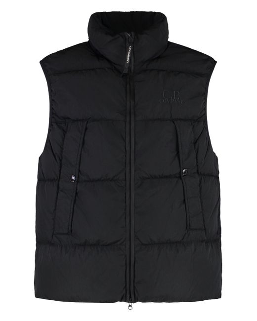 C P Company Black Full Zip Down Vest for men
