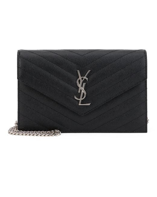Saint Laurent Black Shoulder Bag With Monogram