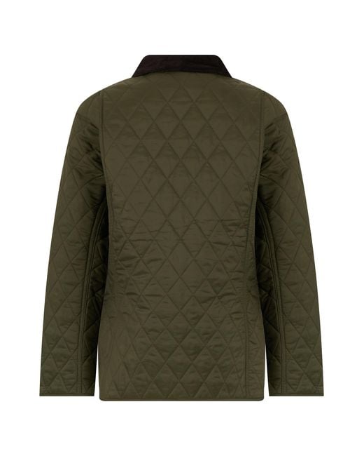 Barbour Green Quilted Jacket With Applied Pockets