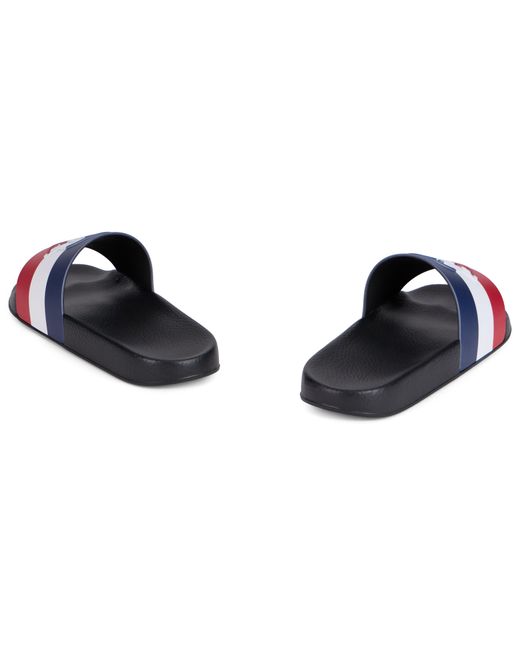 Moncler White Basile Slippers With Stripes for men