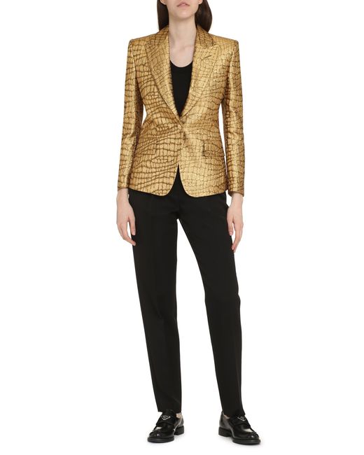 Tom Ford Metallic Single-Breasted One Button Jacket