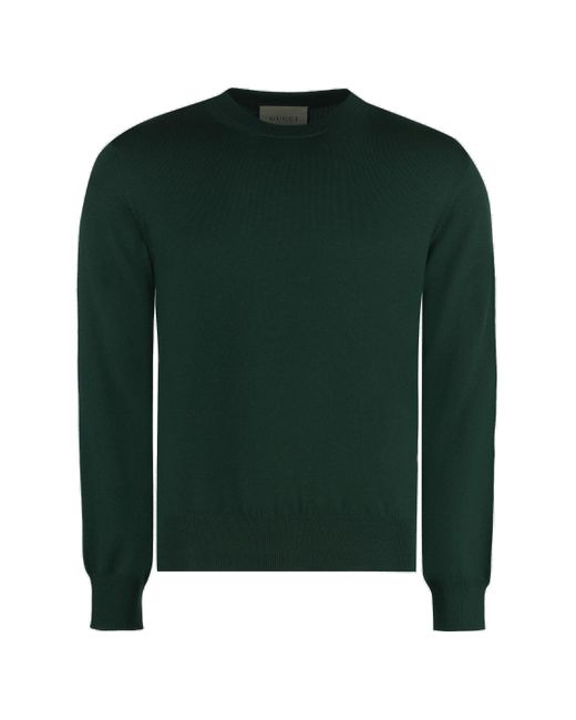 Gucci Green Crew-neck Wool Sweater for men