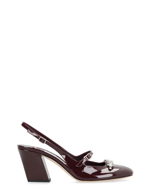 Jimmy Choo Brown Belinda Patent Leather Slingback Pumps