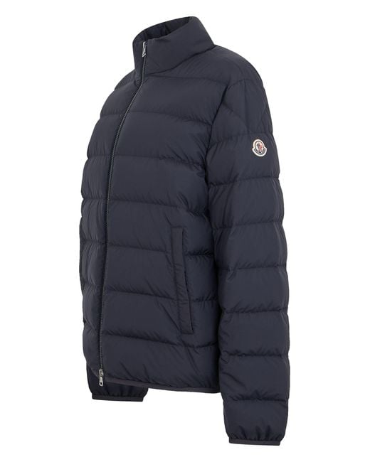 Moncler Blue Light Padded Jacket With Collar for men