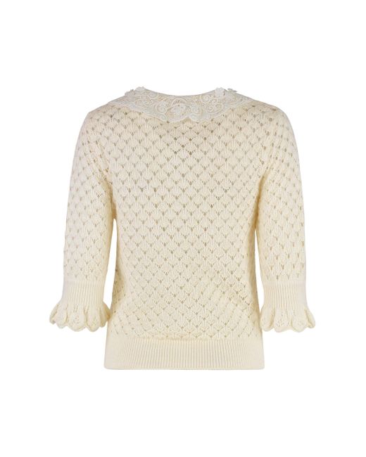Polo in maglia traforata di Chloé in Natural