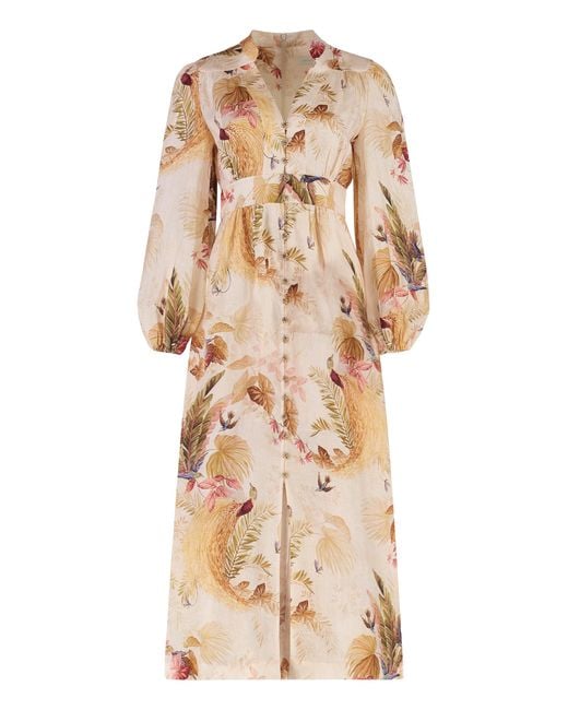 Zimmermann Natural Floral Print Maxi Dress