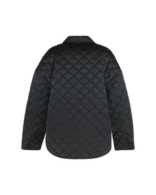 Totême Black Quilted Jacket With Collar