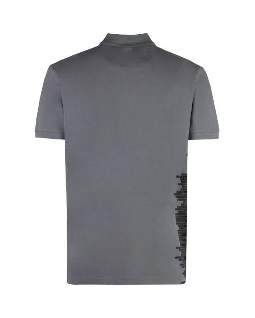 Boss Gray Short Sleeve Cotton Polo Shirt for men
