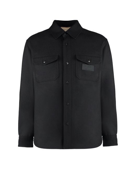 Camicia in lana di Gucci in Black da Uomo