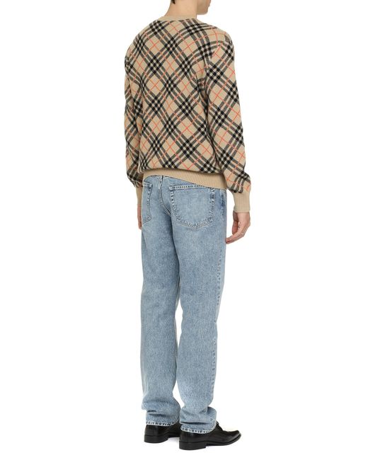 Burberry Natural Crew-Neck Cashmere Sweater for men