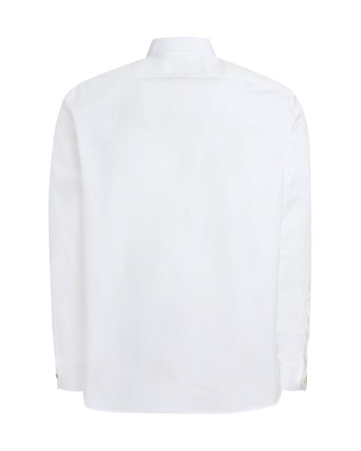 Camicia in cotone di Saint Laurent in White da Uomo