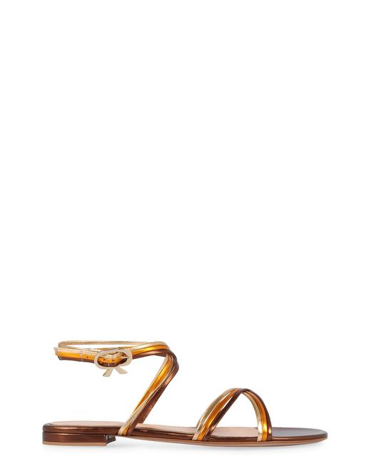 Gianvito Rossi Brown Leather Flat Sandals