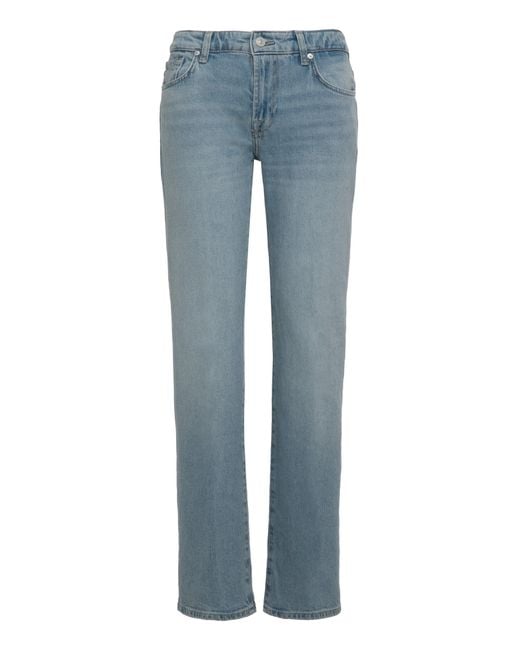 7 For All Mankind Blue Calie Straight Jeans With A Mid-Rise