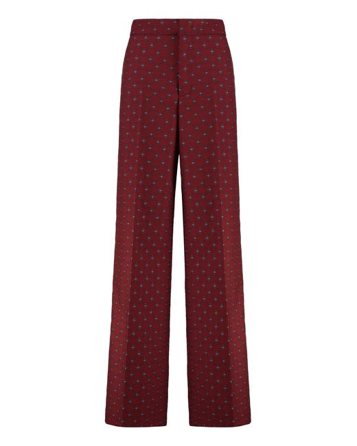 Etro Red Wool Blend Trousers
