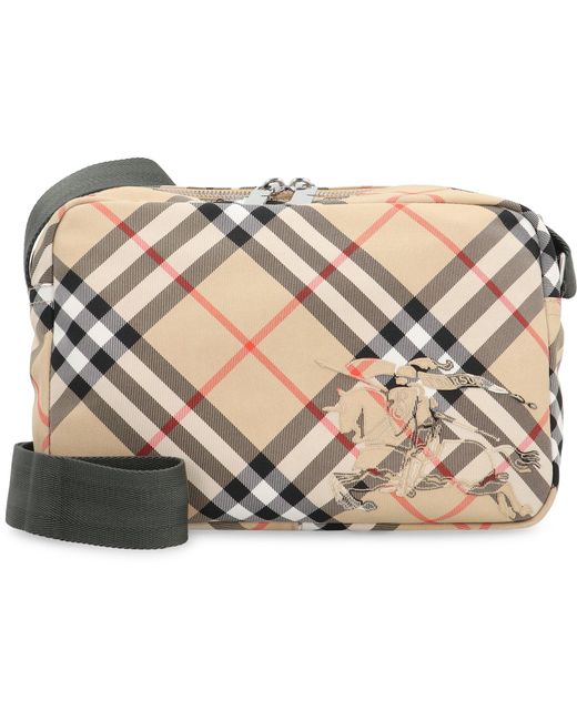 Burberry Gray Check Crossbody Bag for men