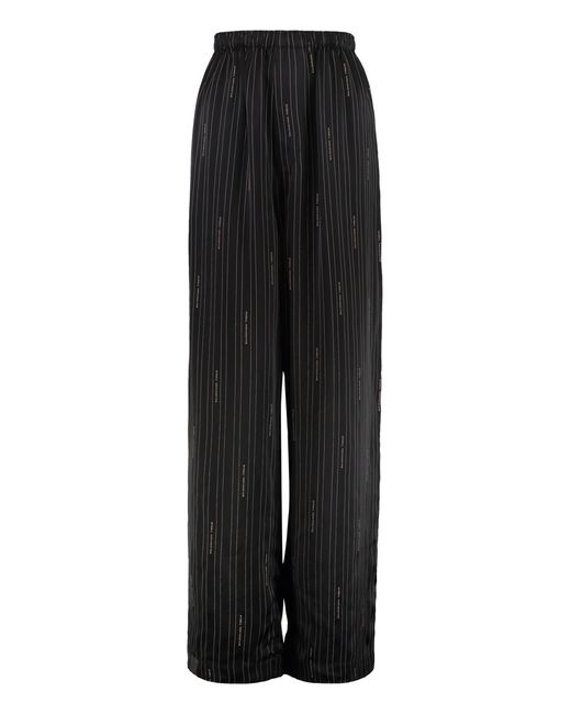 Balenciaga Black High-Waist Wide-Leg Trousers