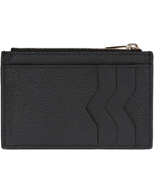 Valextra Black Leather Card Holder for men