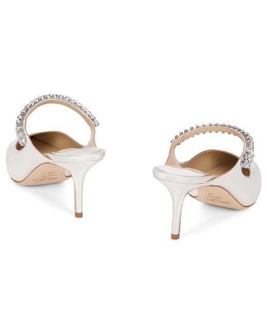 Jimmy Choo White Pointed Décolletage With Rhinestones