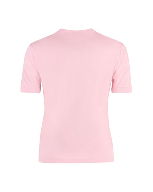 T-shirt girocollo in cotone di Gucci in Pink
