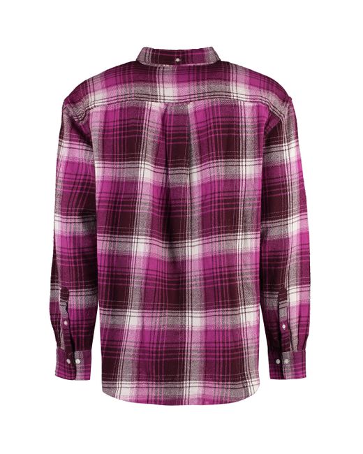 Camicia in flanella scozzese di Gant in Purple da Uomo